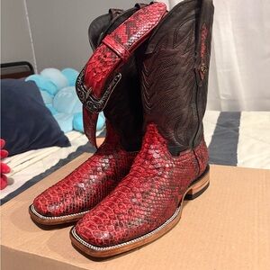 Red Snakeskin Cowboy Boots